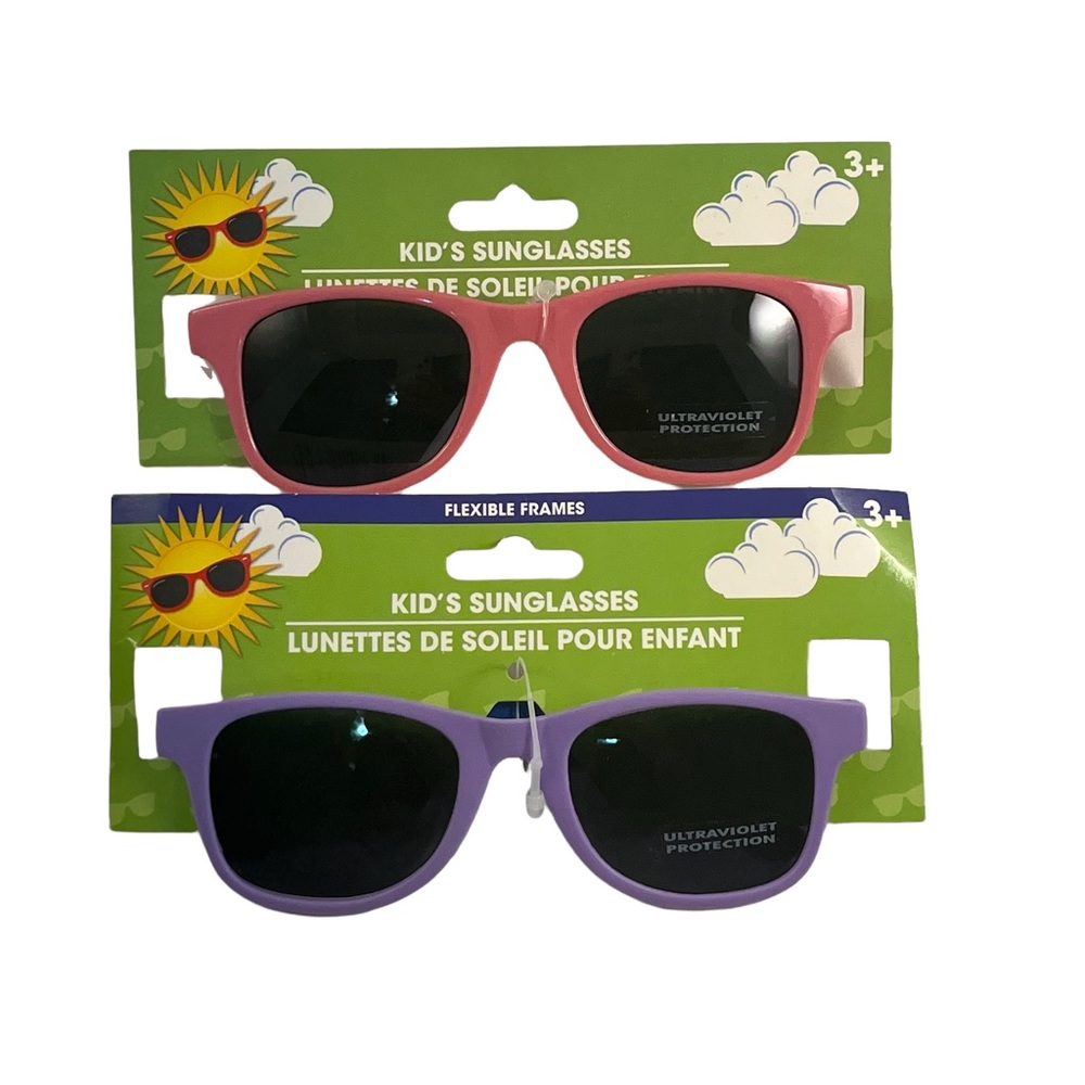 NWT Lot of 2 pairs of kids UV protection sunglasses pink and purple